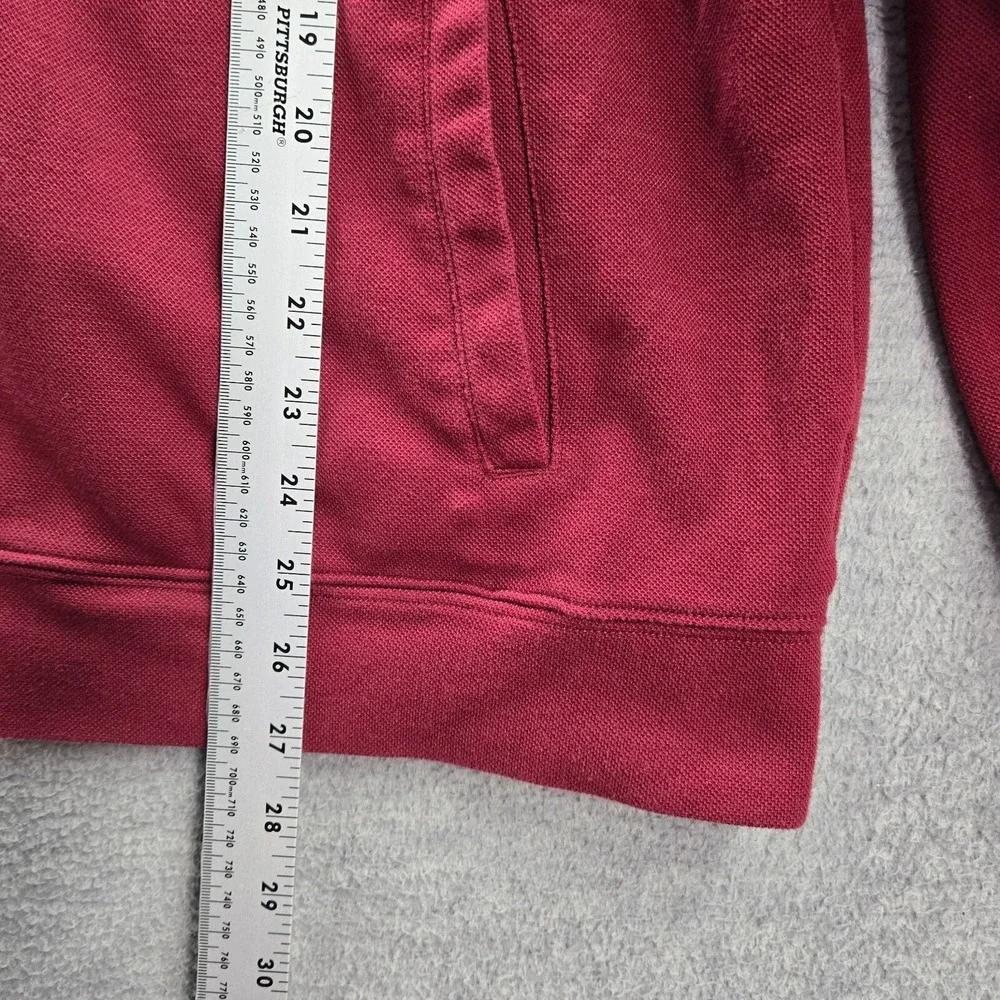 LL Bean Men‎ Track Jacket Large Red Full Zip Traditional Fit Pockets Mock Neck
